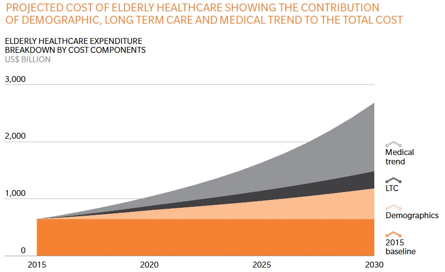 Projected cost of elderly healthcare
