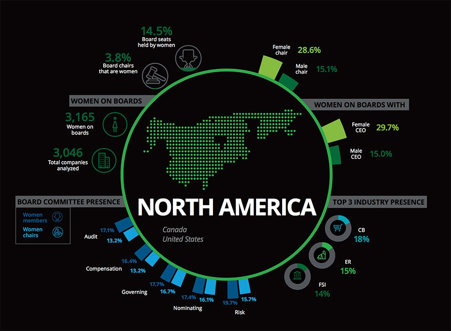 North America female representation profile