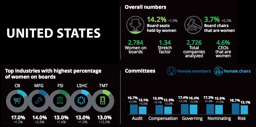 The US female representation profile