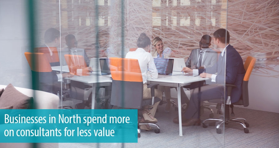 Businesses in North spend more on consultants for less value