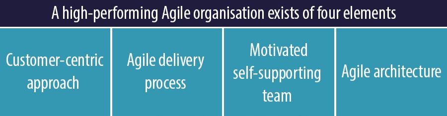 A high-performing Agile organisation exists of four elements