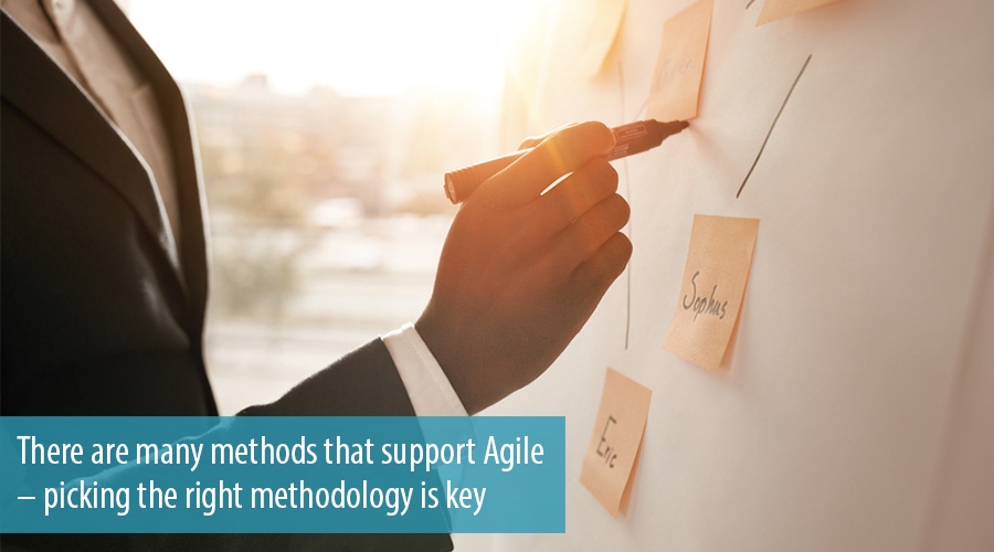There are many methods that support Agile – picking the right methodology is key