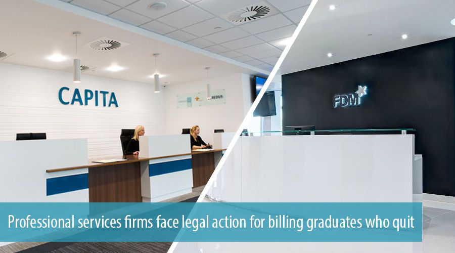 Professional services firms face legal action for billing graduates who quit