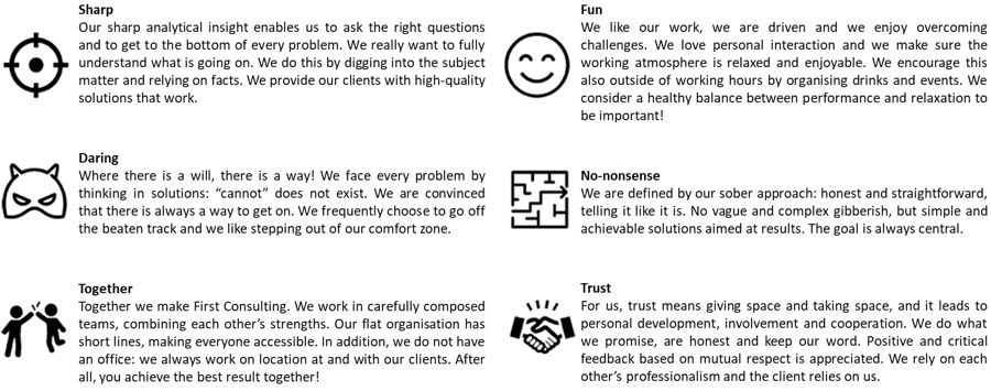 First Consulting: our Core Values