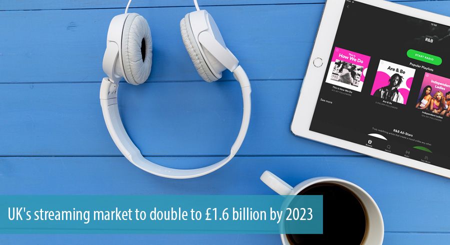 UK's streaming market to double to £1.6 billion by 2023