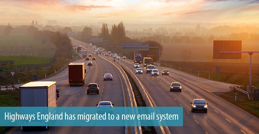 Highways England has migrated to a new email system 
