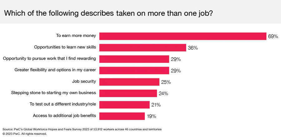 Which of the following describes why you have taken on more than one job?