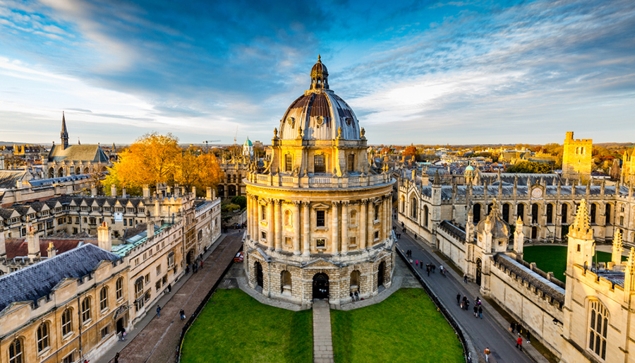 A view of Radcliffe Camera at the University in Oxford in England. A view of Radcliffe Camera at the University in Oxford in England.