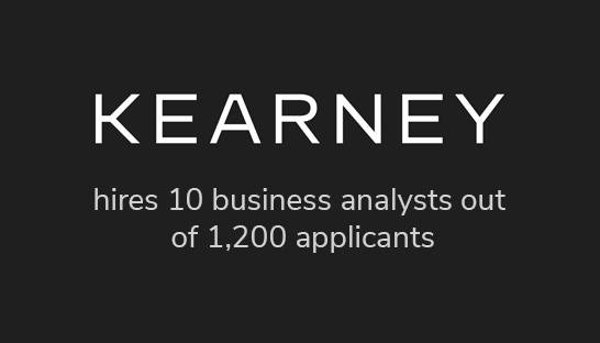 Kearney hires ten business analysts out of 1,200 applicants