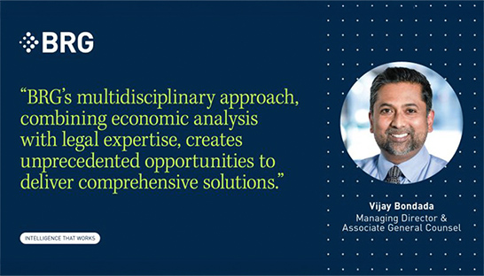 BRG adds Vijay Bondada as associate general counsel in business development