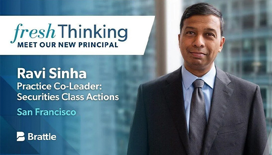 The Brattle Group hires Ravi Sinha as co-head of securities class actions practice 