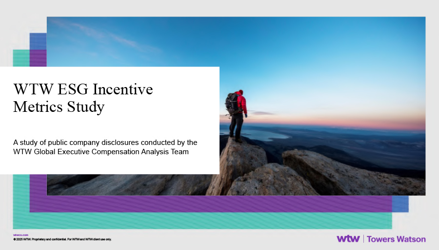 ESG metrics remain key feature of executive incentive plans in Europe