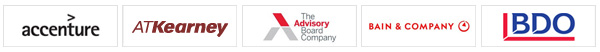 Accenture, A.T. Kearney, The Advisory Board Company, Bain & Company, BDO
