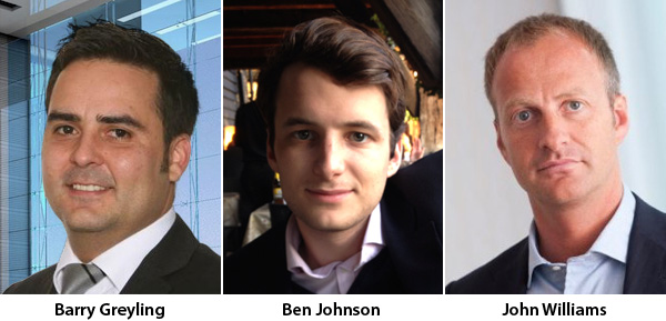 Barry Greyling, Ben Johnson and John Williams
