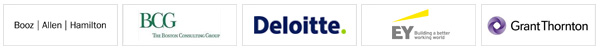 Booz Allen Hamilton, The Boston Consulting Group, Deloitte, EY, Grant Thornton
