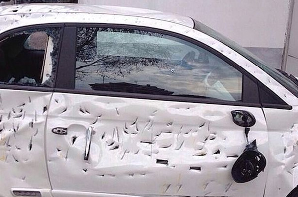 Destroyed FIAT 500